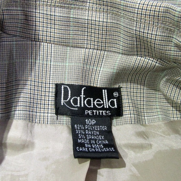 Rafaella Petite Tan Brown Plaid Blazer Size 10P - Picture 6 of 6